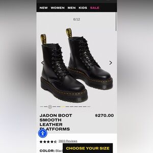 Dr. Martens Black Smooth Combat Boots